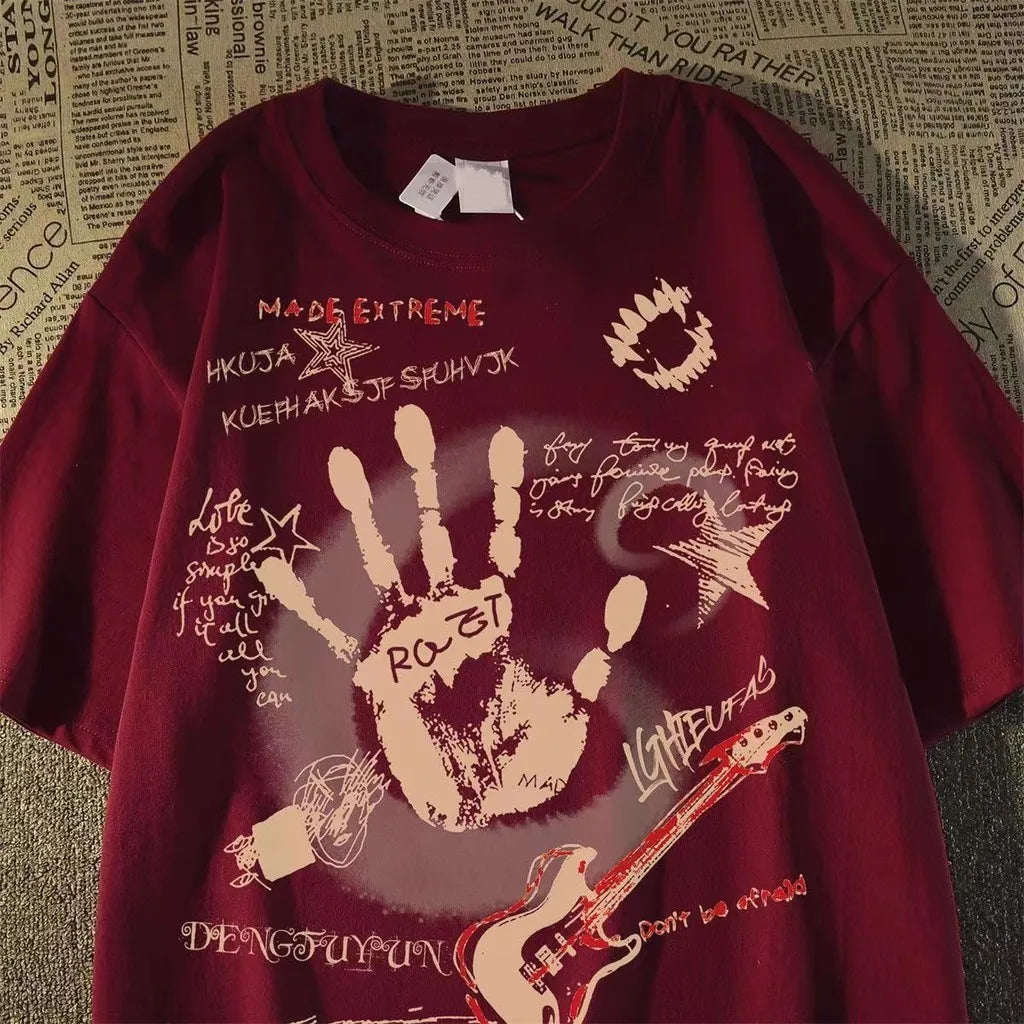 American Vintage Round Neck Short Sleeved T-shirt - Unisex, Korean-Inspired, Summer New Top, Trendy Inst Style, Comfortable