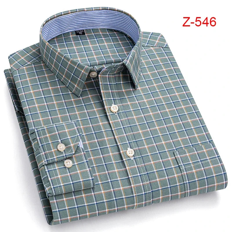 100% Cotton Oxford High Quality Men's Shirt Long Sleeve New Business Casual Fashion Men's Clothes Plus Size Shirt Formal S-7XL