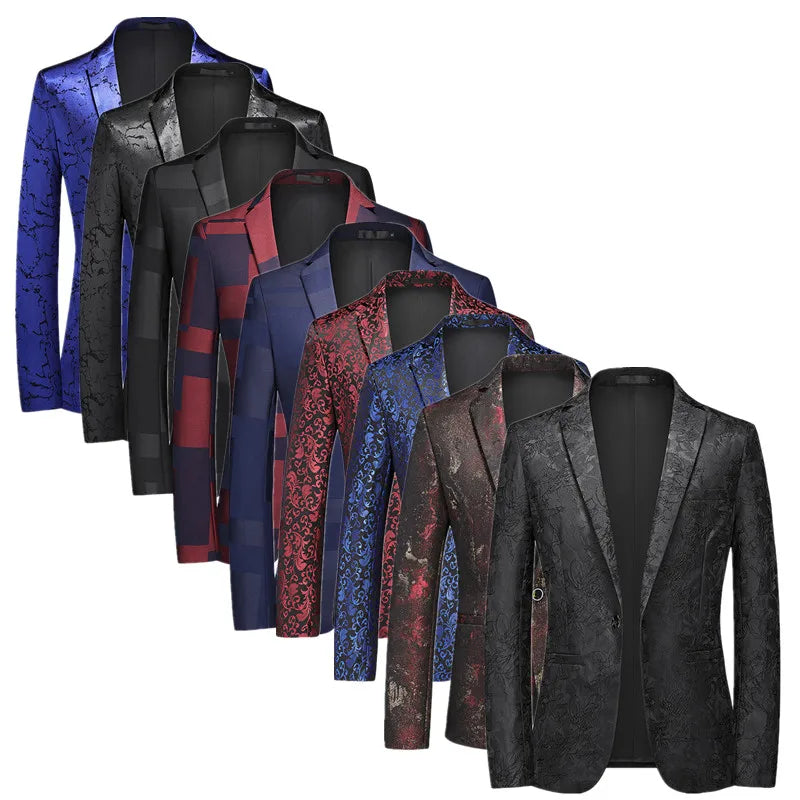 2026 New Men Business Social Suit Jacket Summer Male Single breasted Thin Dress Male Jacquard Blazers Coats