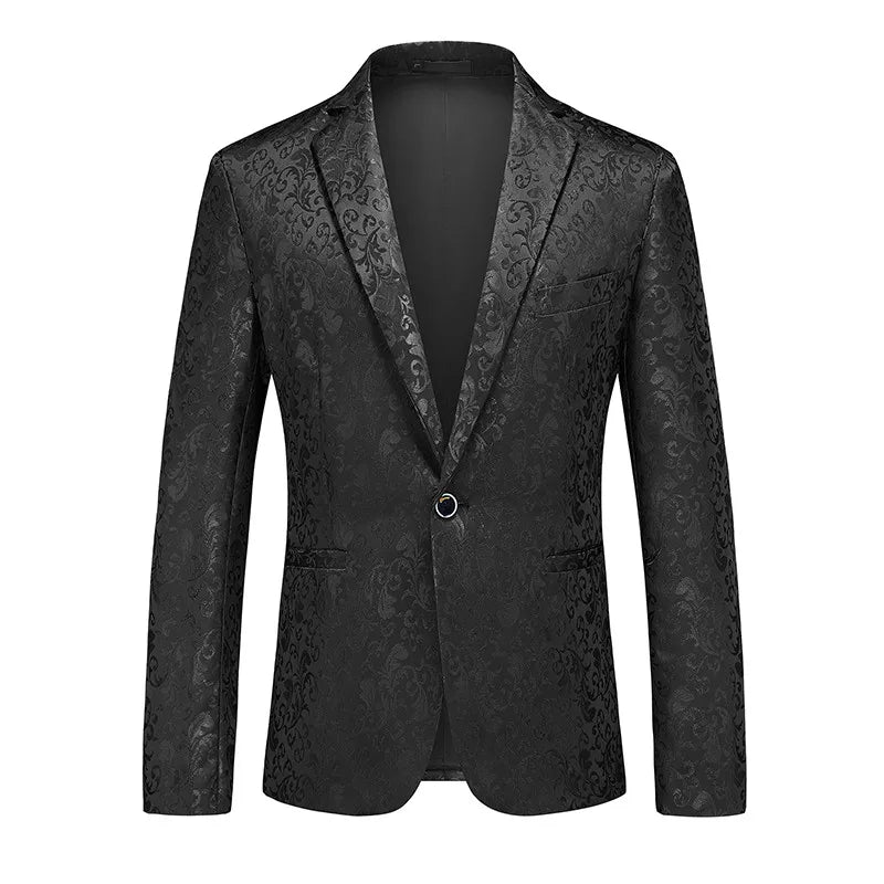 2026 New Men Business Social Suit Jacket Summer Male Single breasted Thin Dress Male Jacquard Blazers Coats