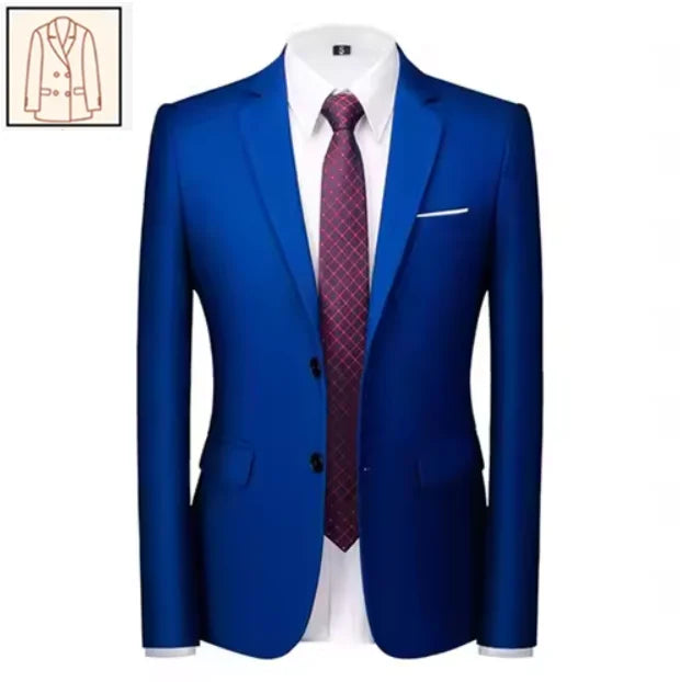 2025 New Men's Business Casual Suit for Weddings Male Solid Colour Formal Suit Sets Men Prom Party Tuxedo Dress