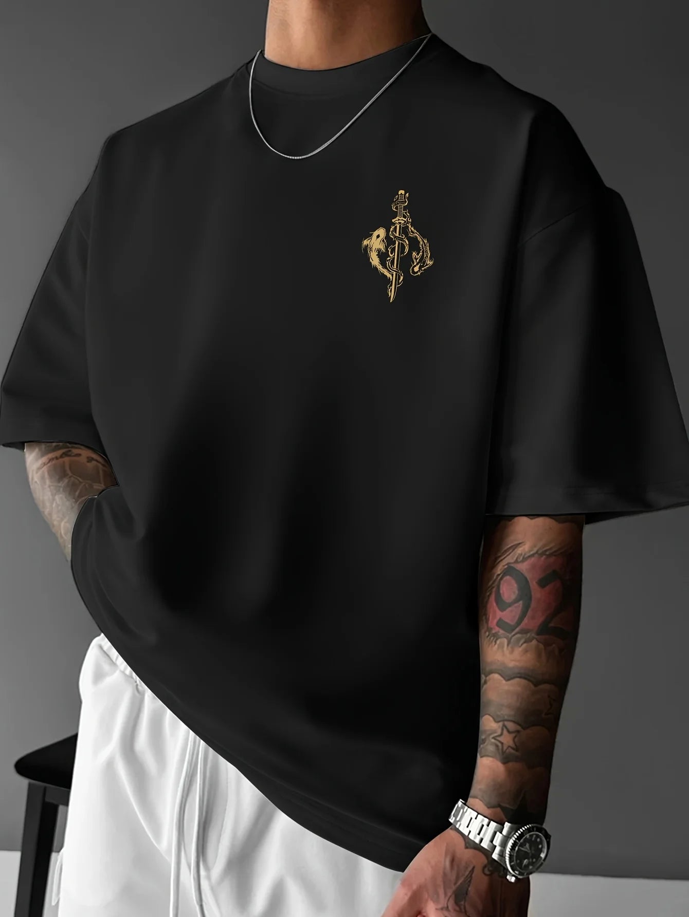 Bushido & Samurai Sword Print 100% Cotton Men Woment T-shirt Summer Autumn Daily Outdoor Sports Casual Loose Street Short-sleeve