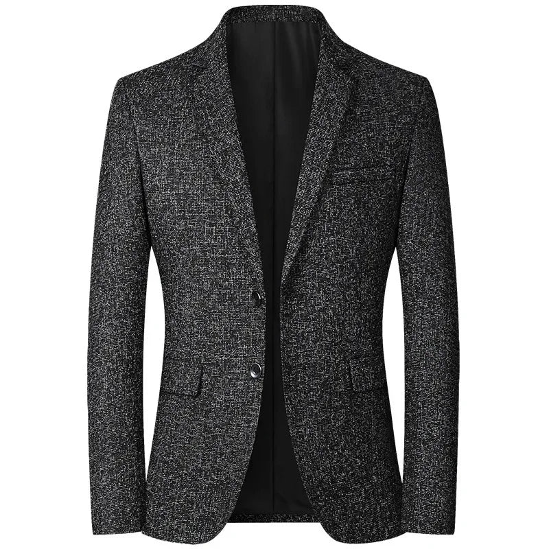 Black Men V-neck Single-breasted Suit Jacket, Fashion Slim Dress Coats, Blue Gray Yellow Blazers, Male Casual Tops Asian Size