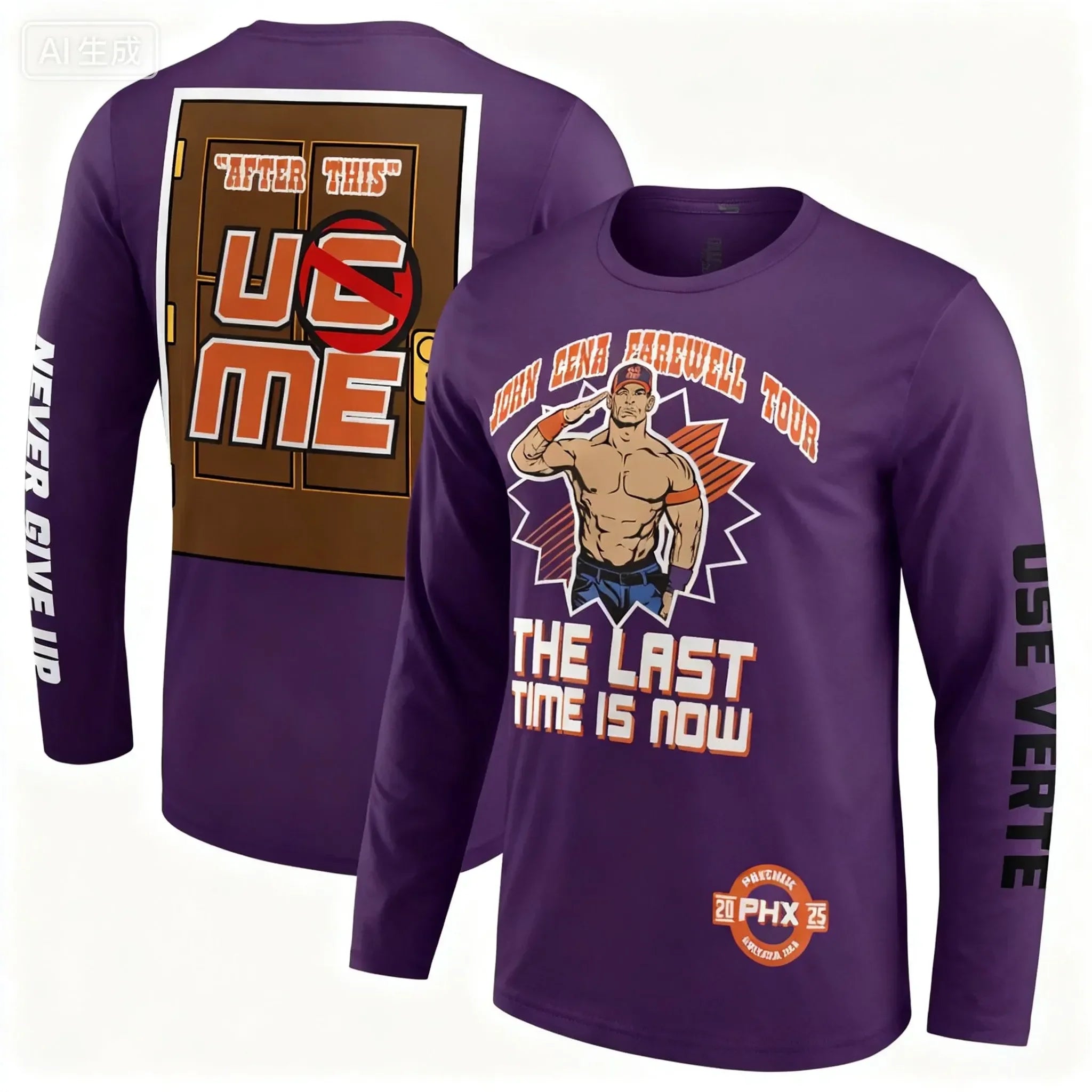 2025 John Cena farewell tour breathable sports T-shirt, suitable for outdoor activities neutral casual street wear pullover